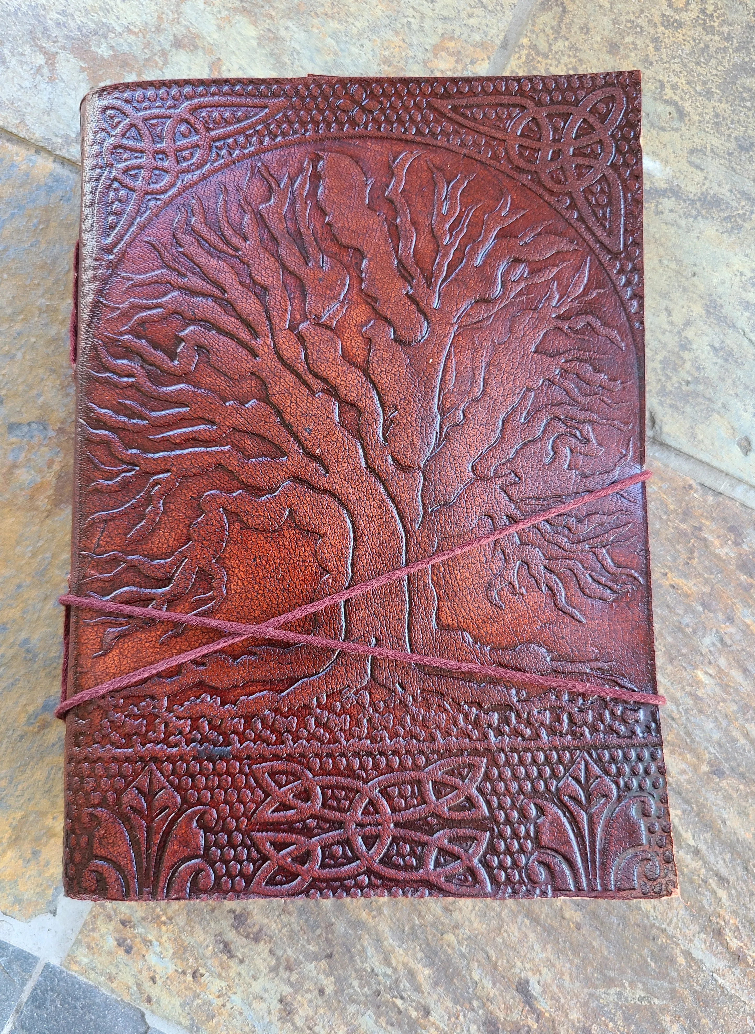 Tree Of Life Red Leather Writing Journal