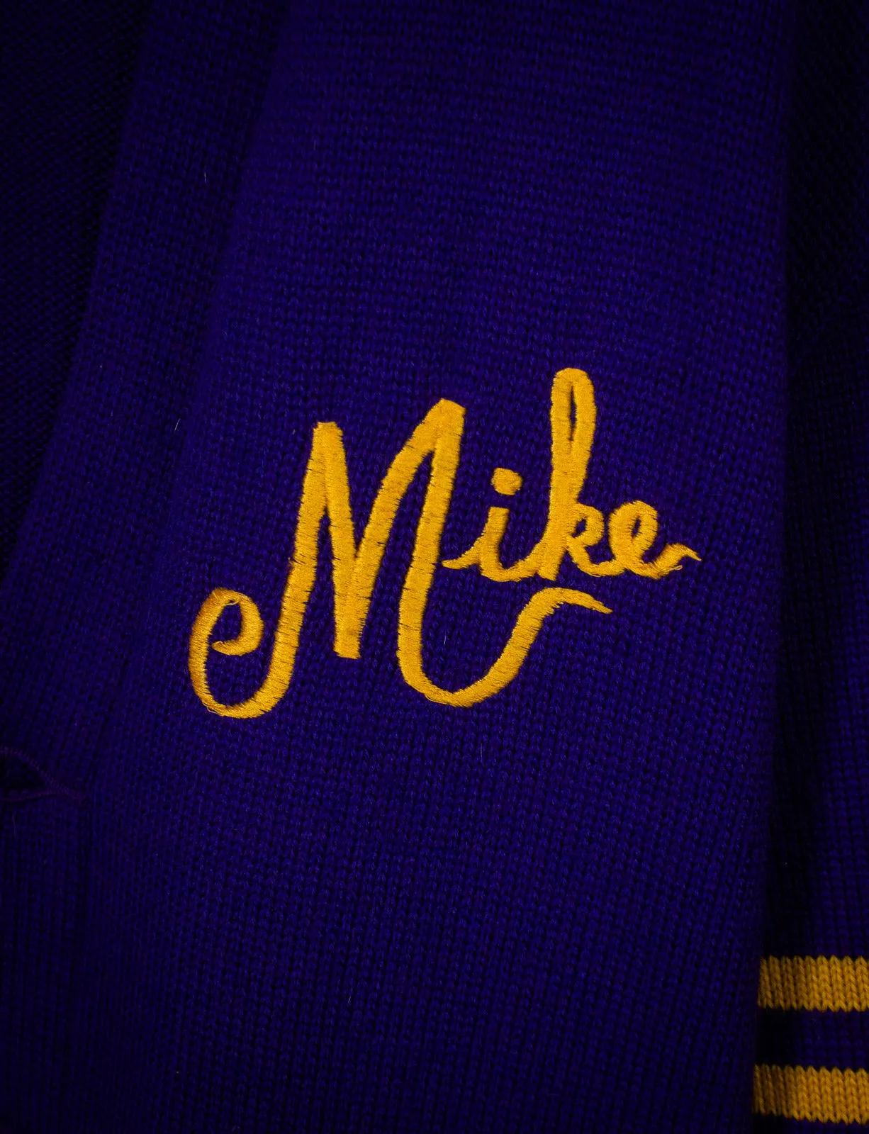 Vintage Mike Varsity Sweater 60s Purple Large