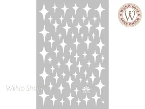 White Cross and Star Design Adhesive Nail Art Sticker - 1 Piece (Model R424W)