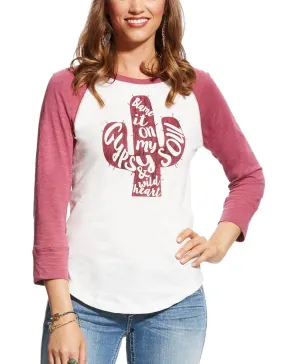 Women's Ariat Cactus T-Shirt in Egret