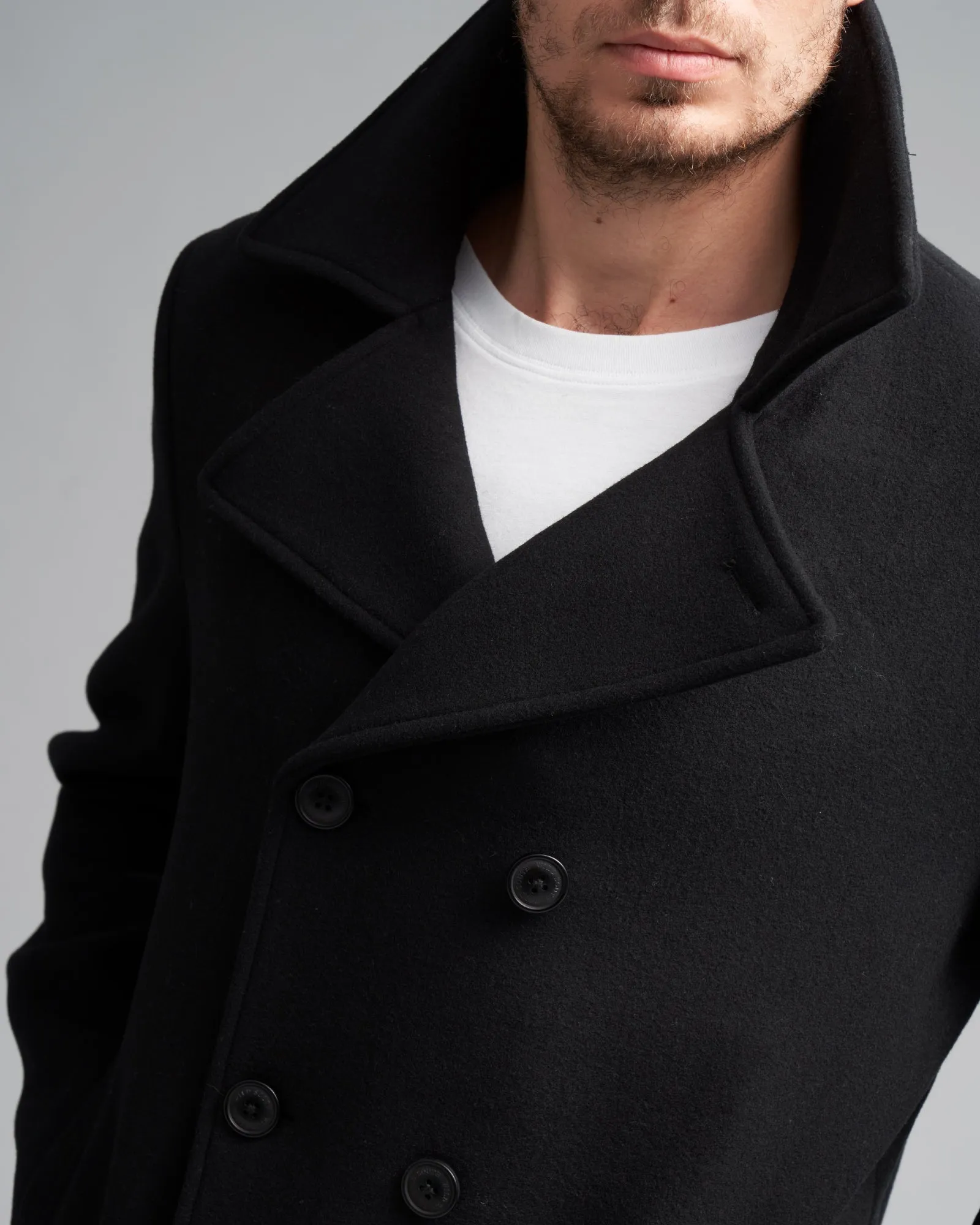 WOOL-BLEND PEA COAT