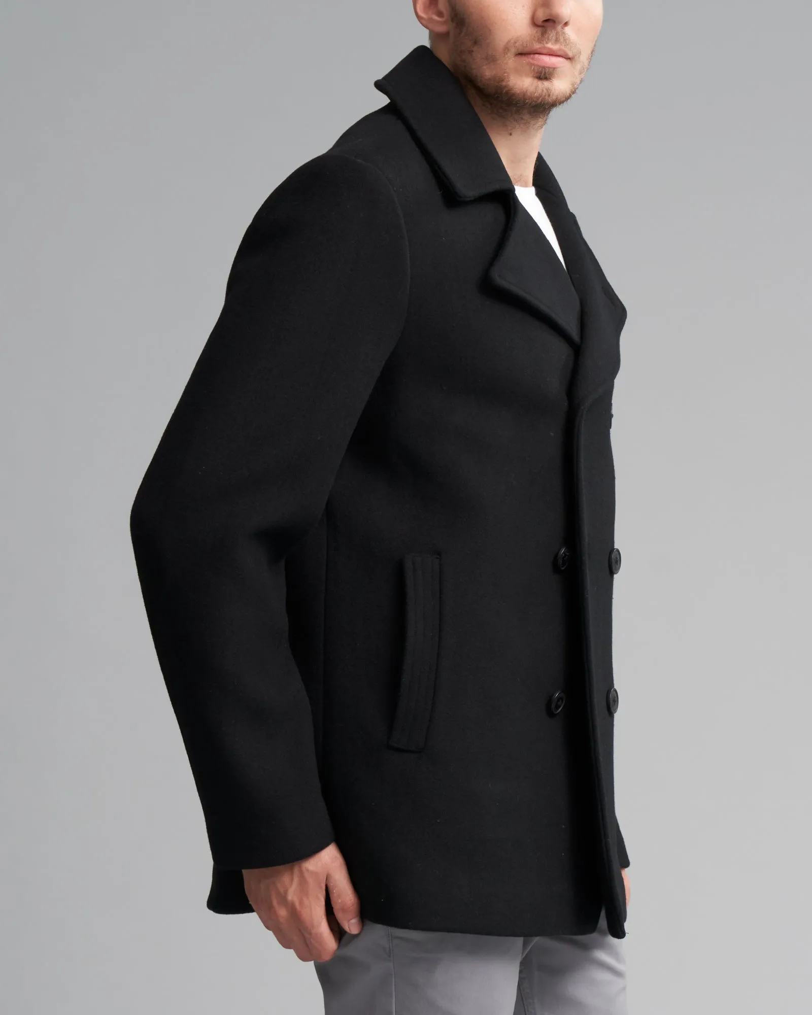 WOOL-BLEND PEA COAT