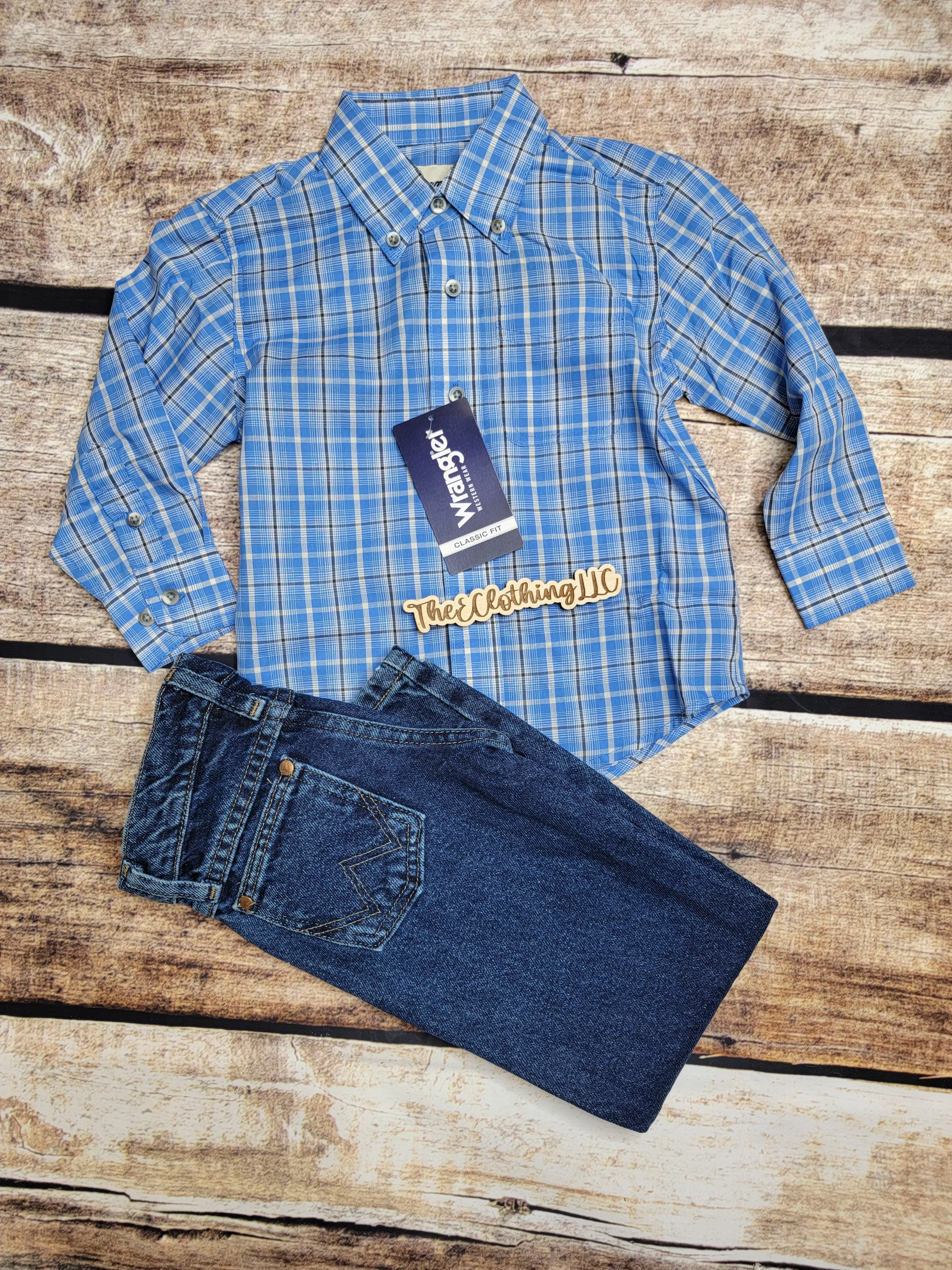 Wrangler Boy's Button Down - Blue